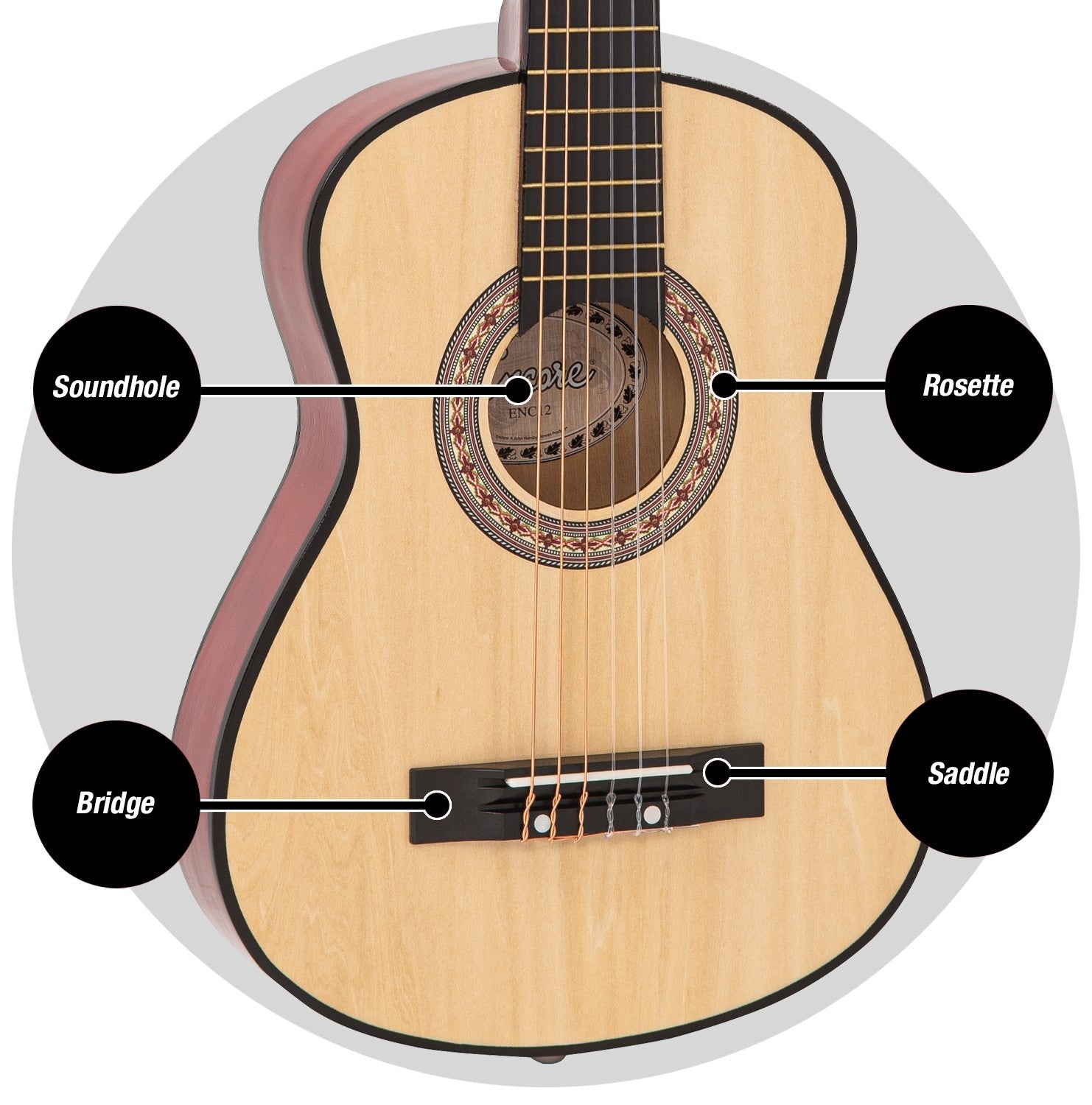 Encore Junior Size 30" Classic Guitar Pack ~ Natural