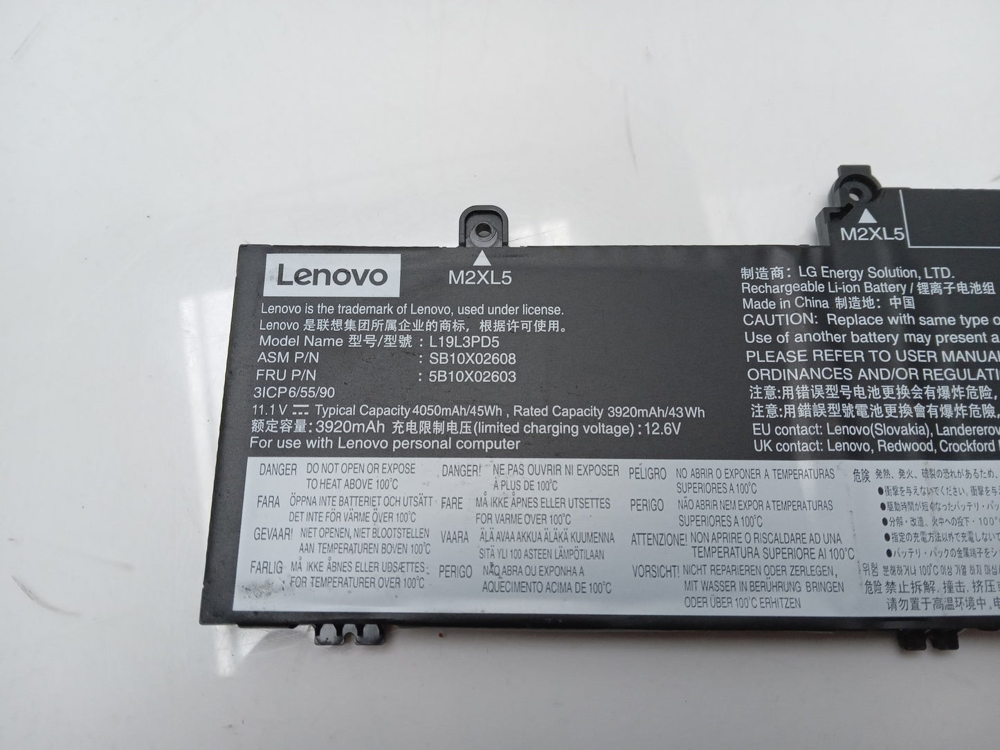 Lenovo 43Wh 11.1V 4050mAh Replacement Laptop Battery L19L3PD5