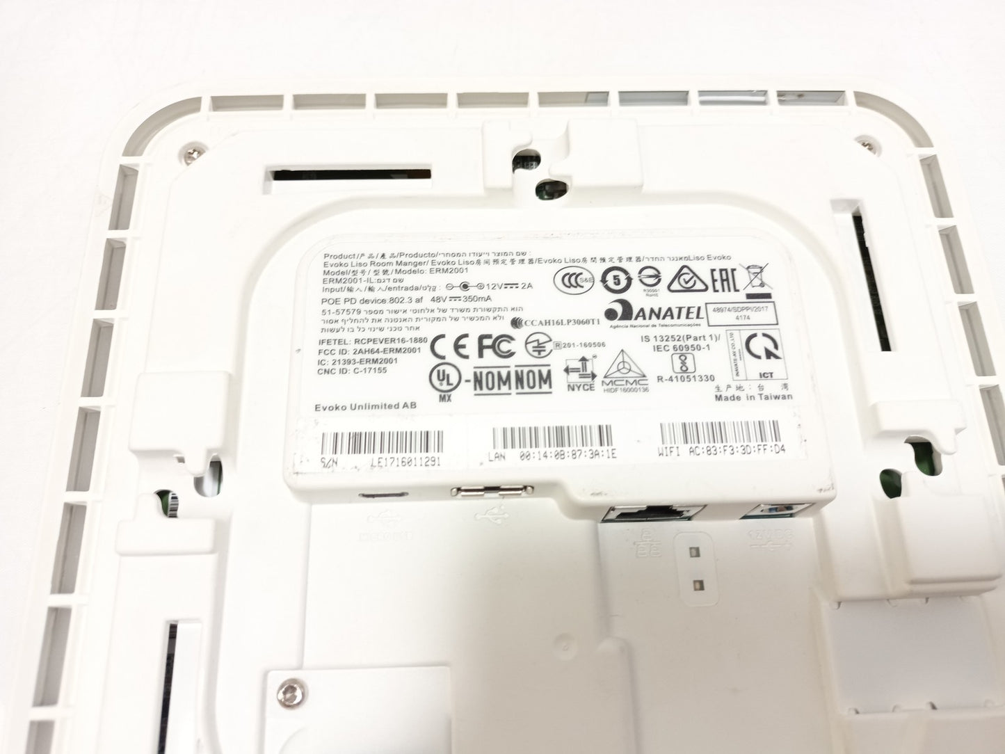 Evoko ERM2001 Liso Room Manager System Digital Door Sign