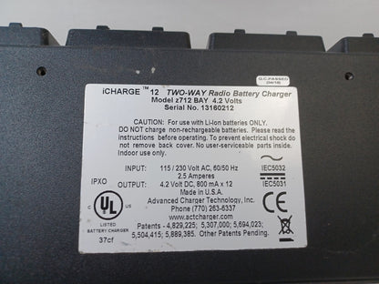 ACT iCHARGE i12 Z712 Twelve Bay Radio Battery Charger
