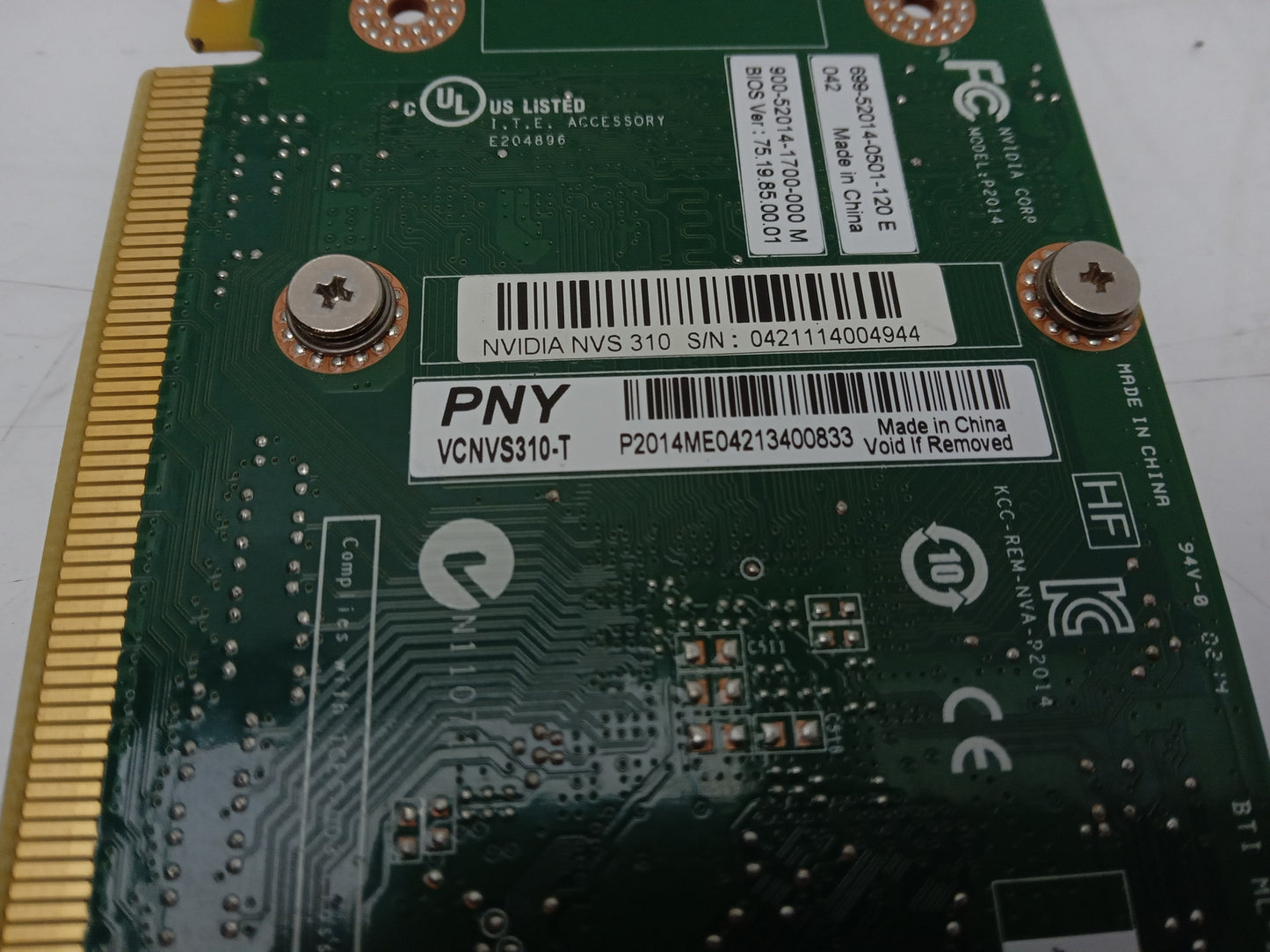 PNY NVIDIA NVS 310 512MB PCIe Dual DisplayPort Video Graphics Card VCNVS310-T