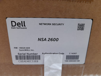 Dell SonicWall 1RK29-0A9 NSA 2600 Network Security Appliance