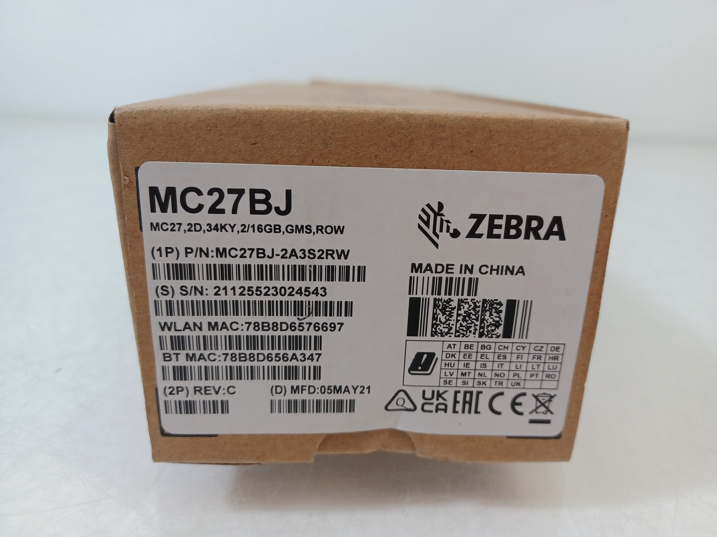 Zebra MC2700 Mobile Computer Handheld 2D Barcode Scanner MC27BJ-2A3S2RW