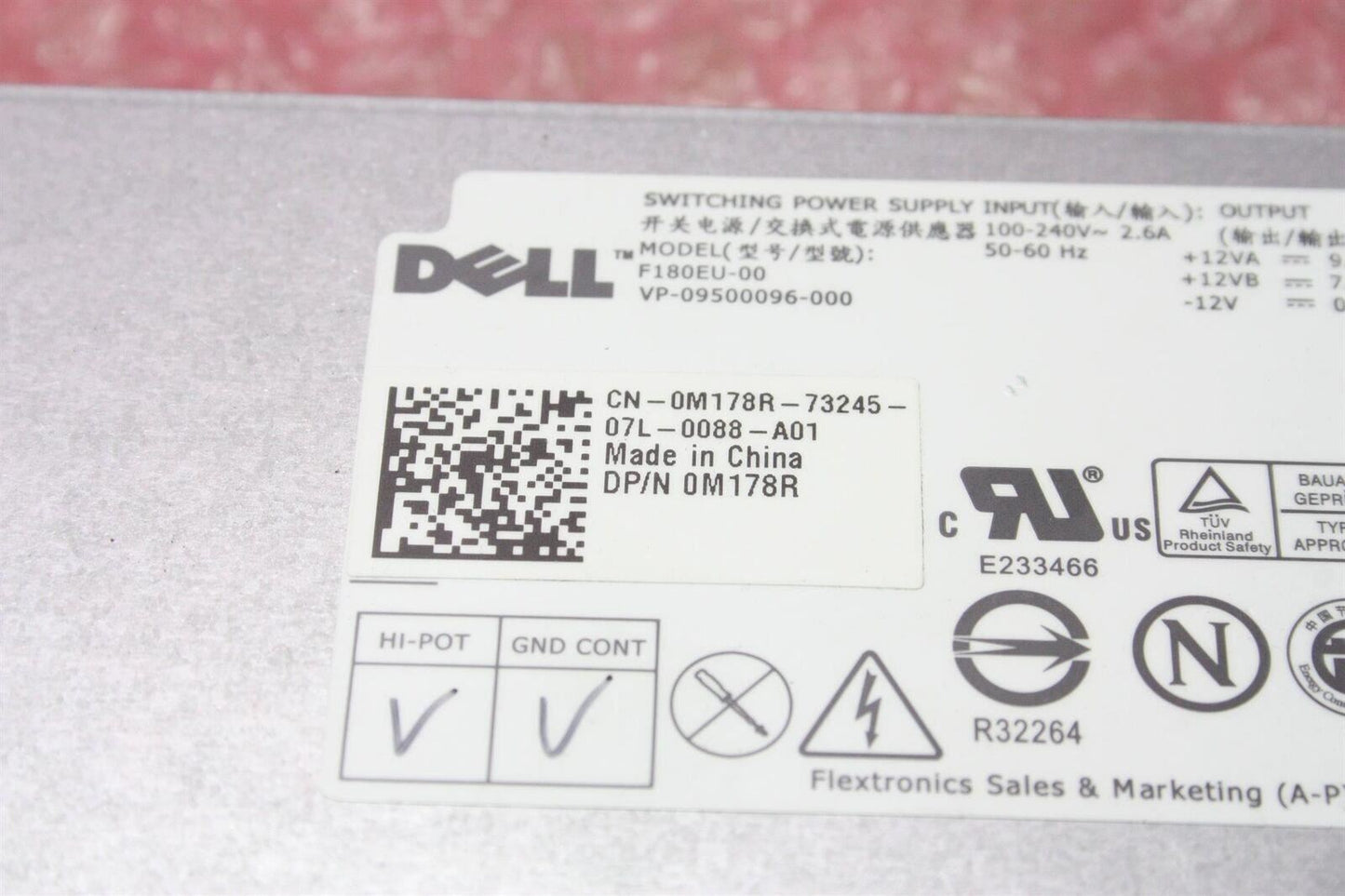 Dell Optiplex 780 790 USFF 180W Power Supply Unit PSU 0M178R M178R