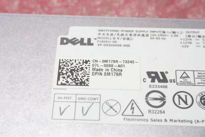 Dell Optiplex 780 790 USFF 180W Power Supply Unit PSU 0M178R M178R
