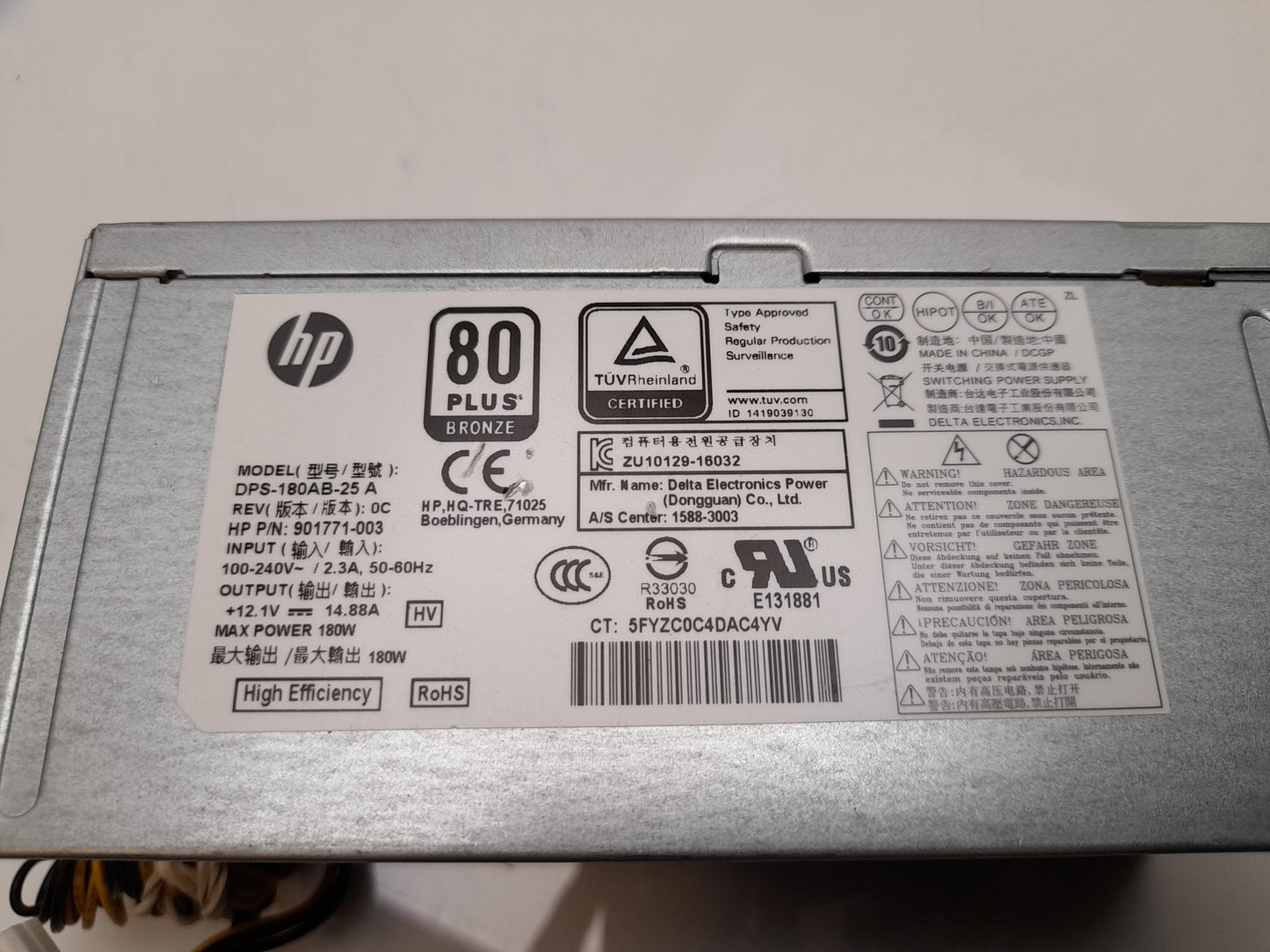 HP ProDesk 800 600 G3 180W Power Supply Unit 901771-003 DPS-180AB-25