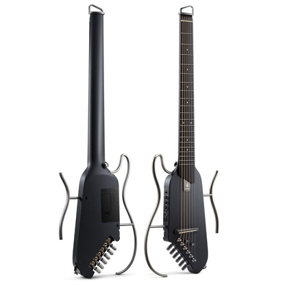Donner HUSH-I Acoustic Electric Travel Portable Guitar ~ Black