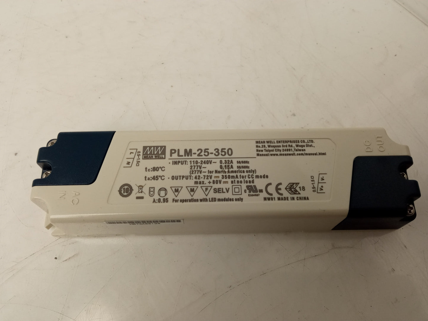 Mean Well PLM-25-350 25.2W LED Power Supply