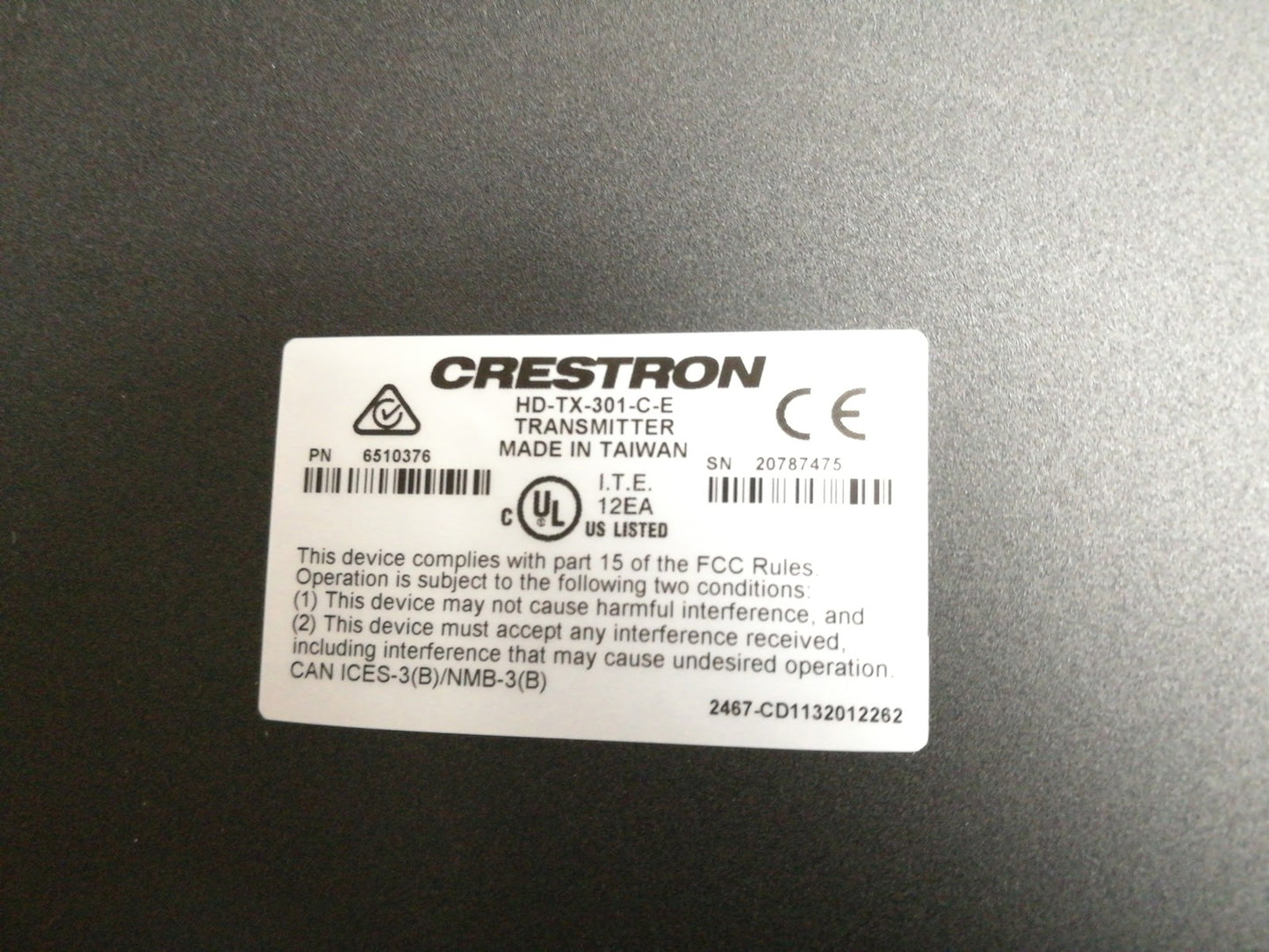 Crestron HD-RX-201 C-E Multi Format Switch & Receiver HD-TX-301 C-E Transmitter