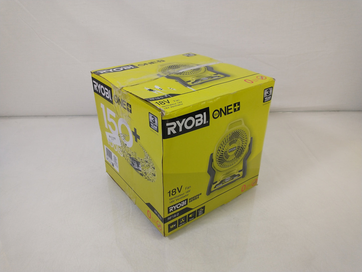 Ryobi ONE+ RF18-0 18V Cordless 3-Speed Whisper Fan - No Battery