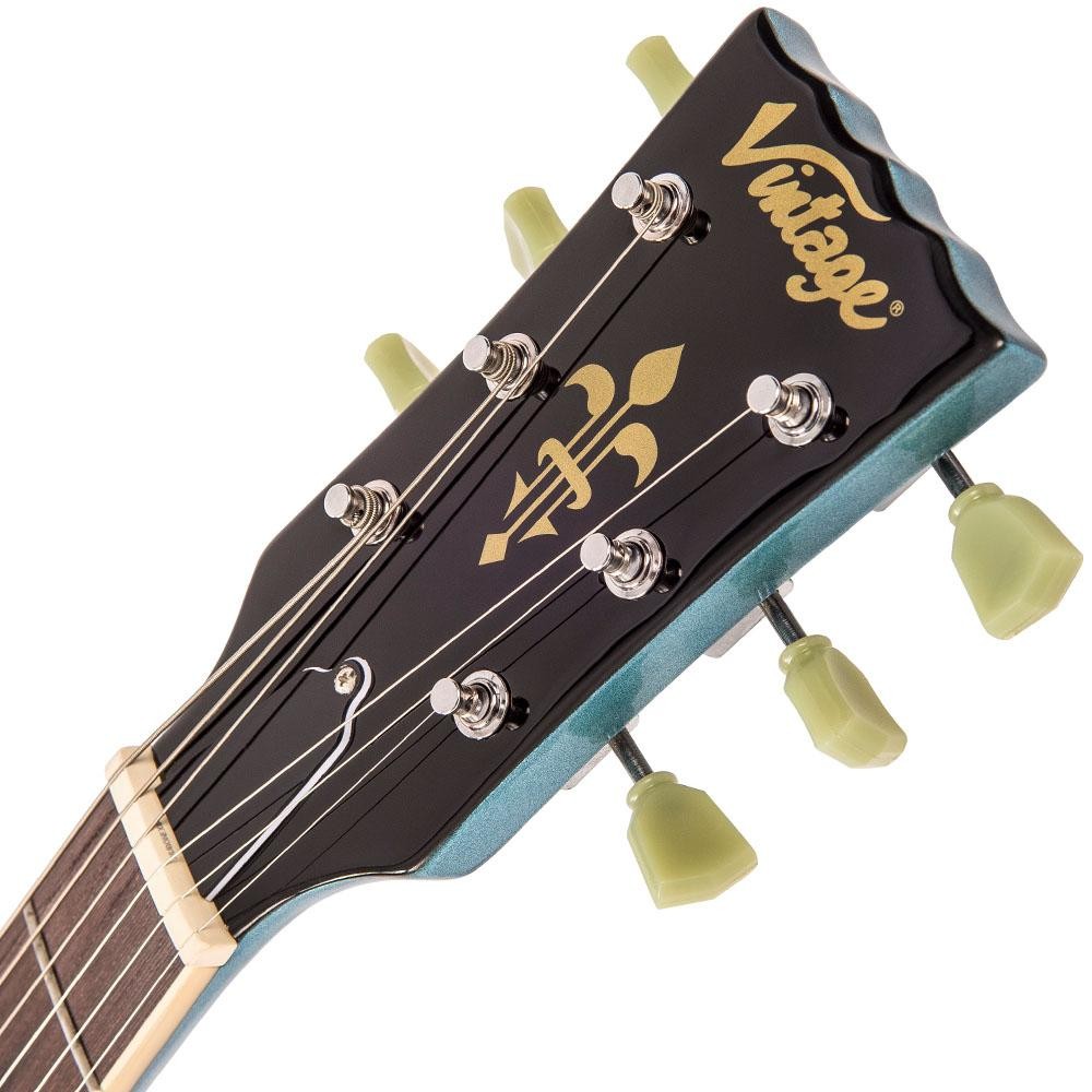 Vintage VS6V ReIssued Guitar - With Vintage Style Vibrato ~ Gun Hill Blue