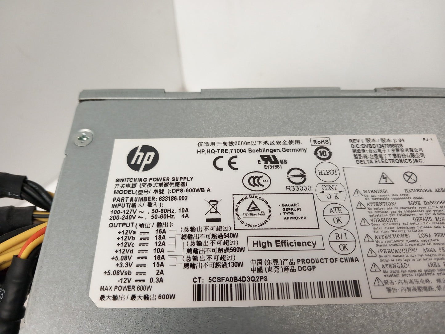 HP Envy 810 600W ATX Desktop Power Supply Unit 633186-002 DPS-600WB