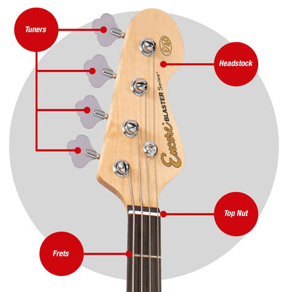 Encore Blaster E40 Bass Guitar Pack ~ Gloss Black