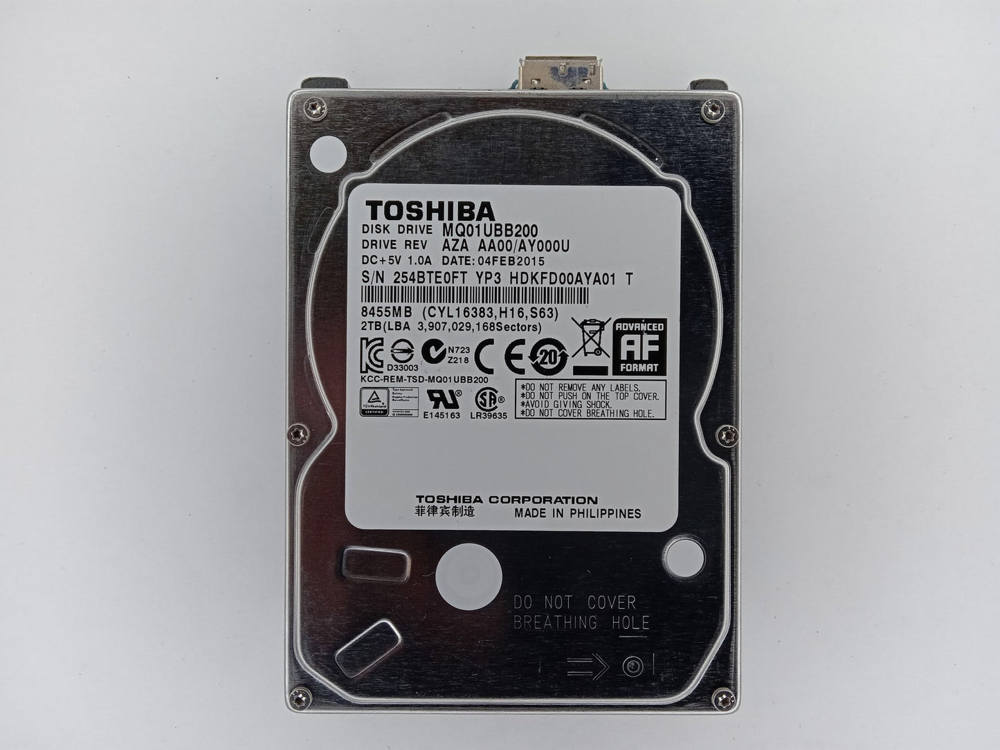 Toshiba MQ01UBB200 2TB 2.5" External USB 3.0 Hard Disk Drive HDD