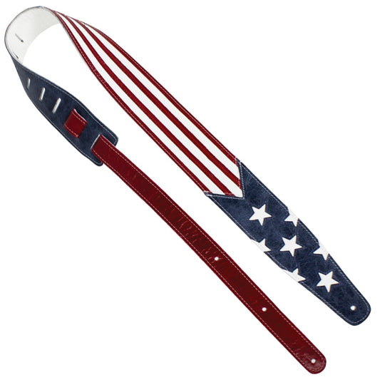 Perri's P25LD7529 Leather 2.5" Guitar Strap ~ USA Flag