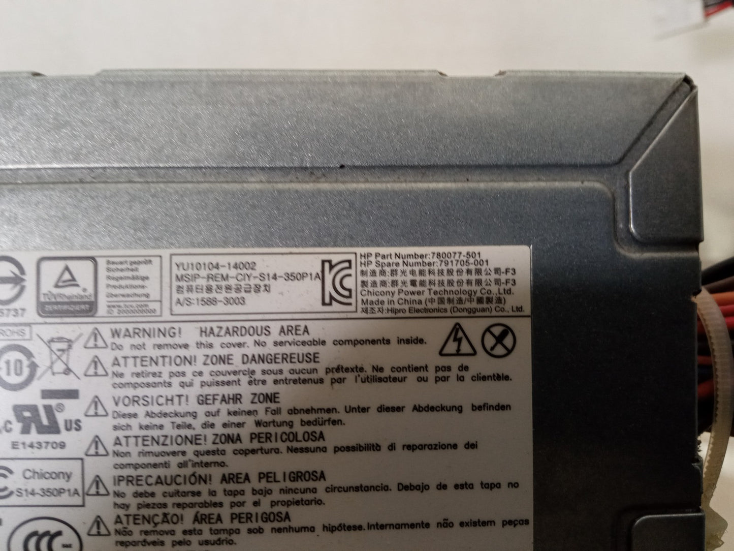 HP ProLiant Ml110 G9 350W Server Power Supply Unit 780077-001 791705-001