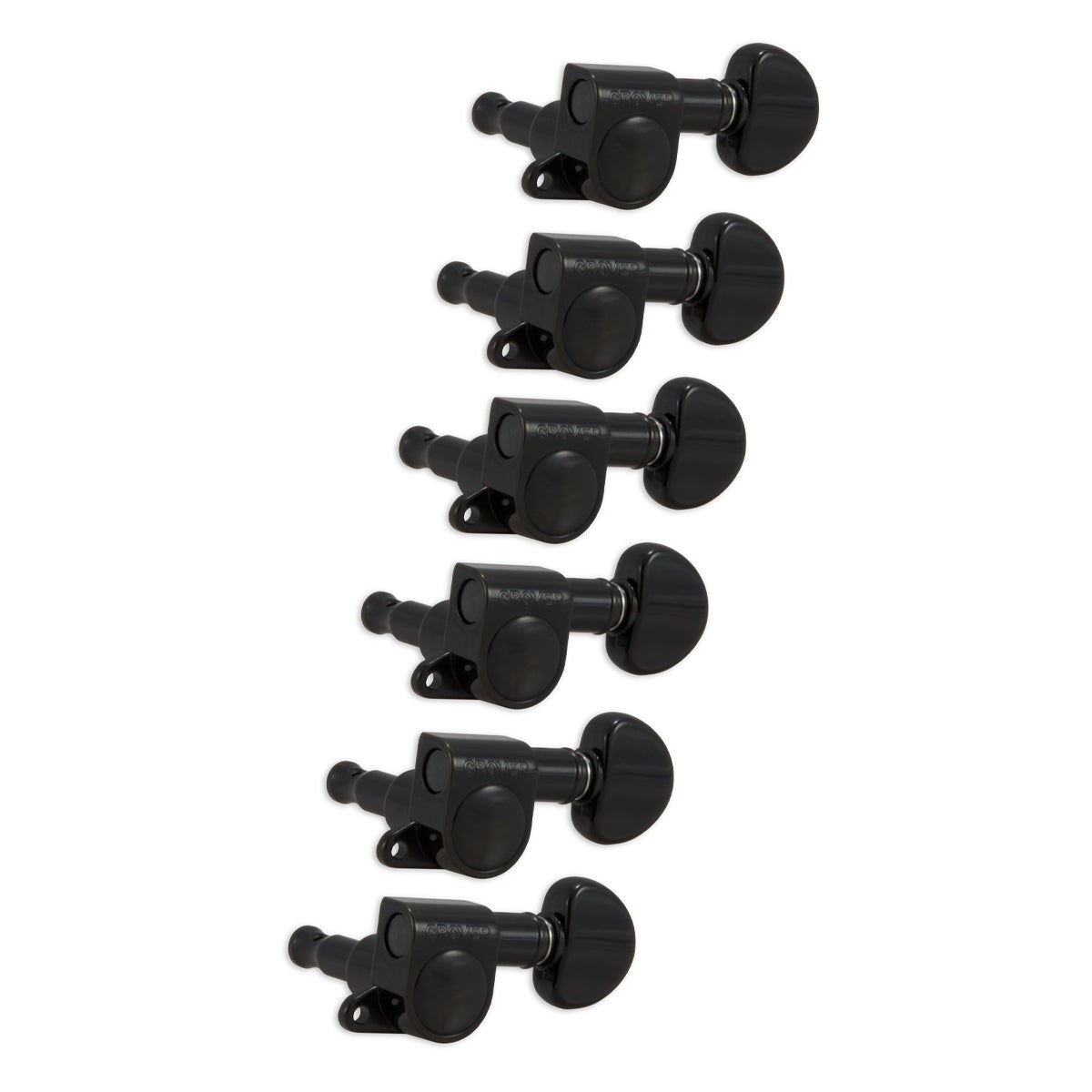 Grover 205BC6 Mini Rotomatics Machineheads ~ 6 in-line ~ Black Chrome