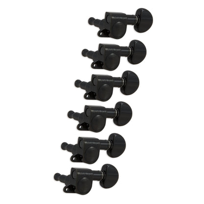 Grover 205BC6 Mini Rotomatics Machineheads ~ 6 in-line ~ Black Chrome