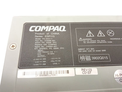 HP Compaq 500W Power Supply Unit 216068-001 230993-001 PS-5551-1