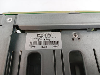 HP ML150 G9 Server 3.5" 4 Bay HDD Cage & Backplane 822755-001 765754-001