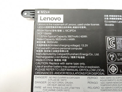 Lenovo 45Wh 11.52V 3820mAh Replacement Laptop Battery L19C3PDA