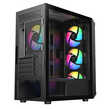 CiT Saturn Airflow Micro-ATX Black RGB PC Gaming Case mATX ‎CIT-SATURN-BLK
