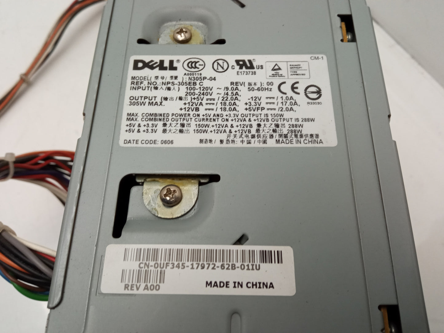 Dell PowerEdge SC430 SC440 305W Power Supply Unit 0UF345 UF345