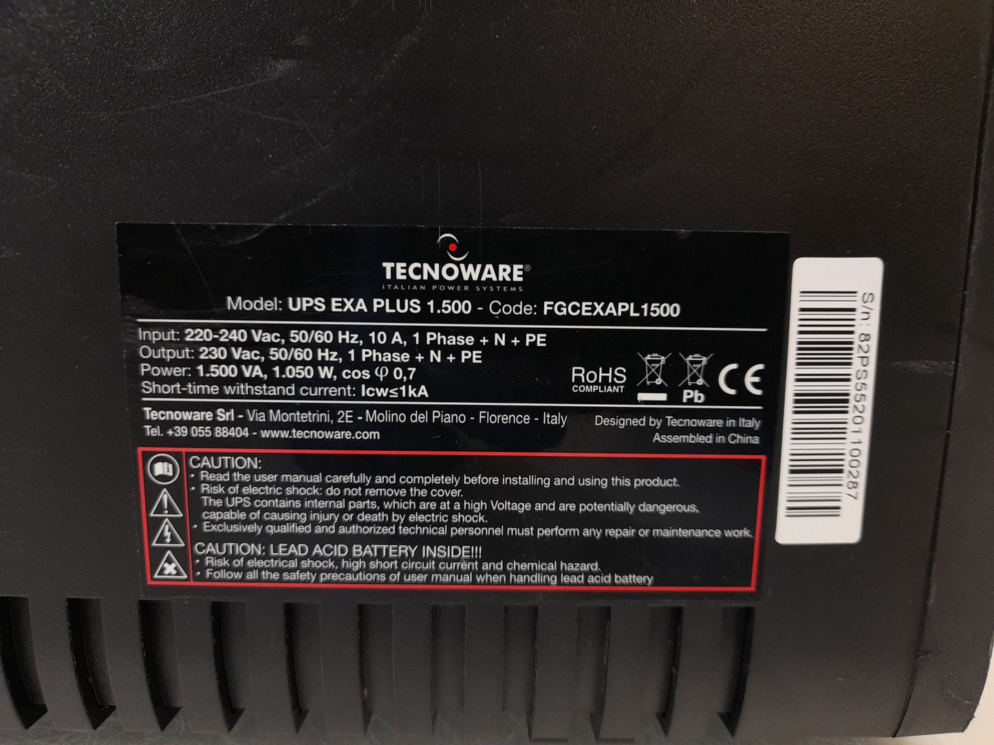 Tecnoware FGCEXAPL1500 EXA PLUS 1500 UPS - No Batteries