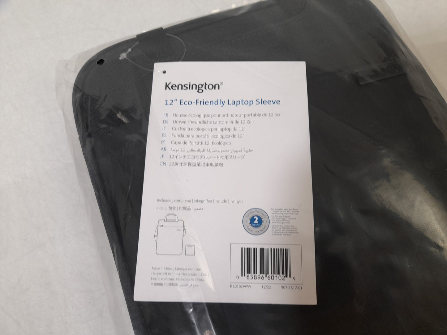 Kensington K60102WW 12" Eco-Friendly Laptop Sleeve