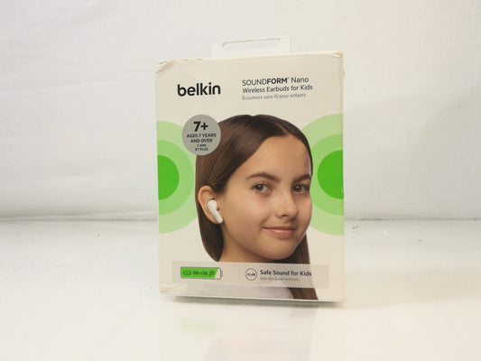 Belkin PAC003BTWH SoundForm Nano Wireless Bluetooth Kids' Earbuds - White