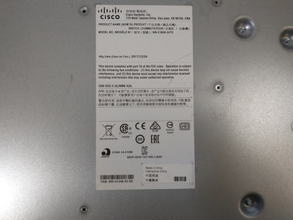 Cisco WS-C3650-24TS-E V04 24 Port Gigabit Managed Network Switch