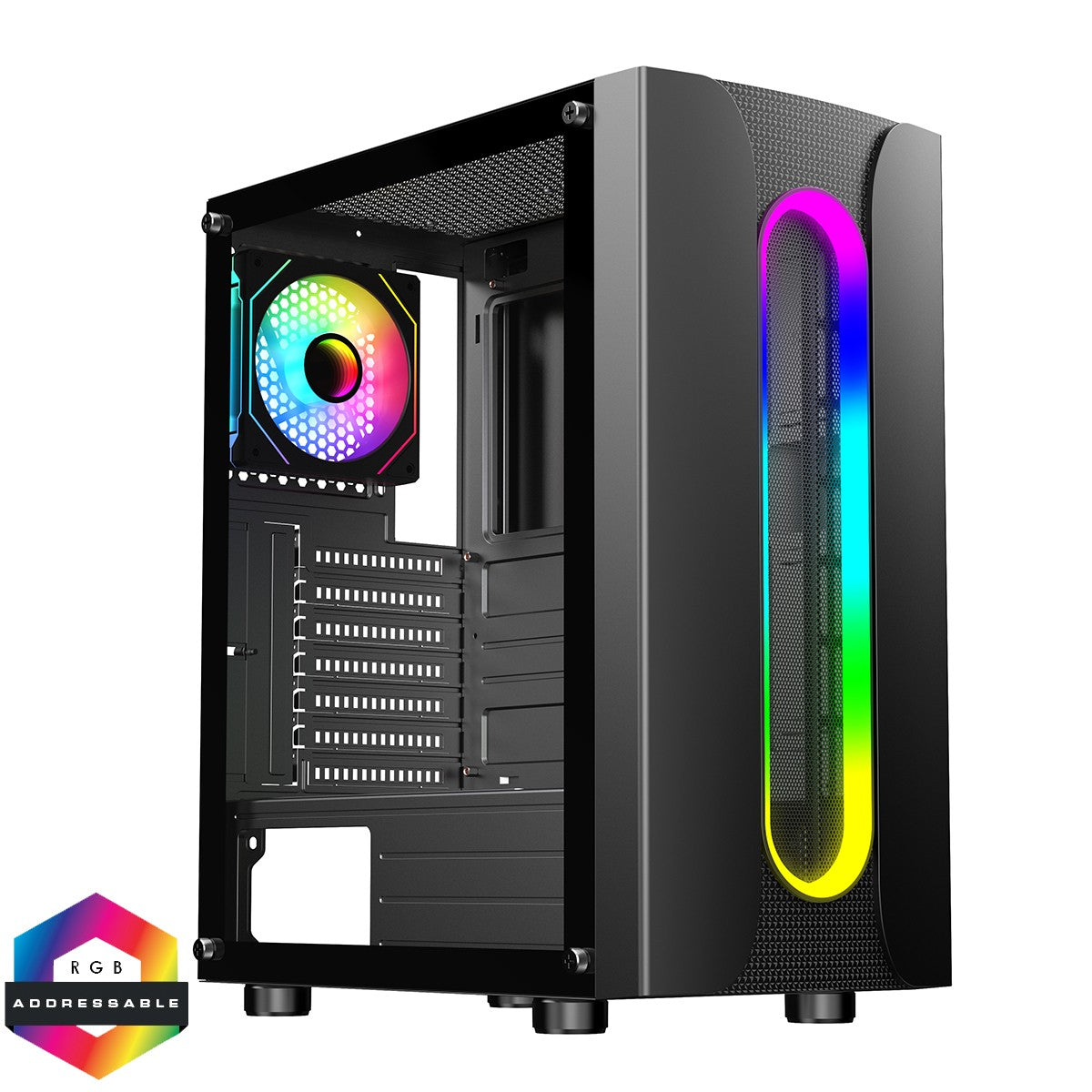 CiT Sauron Mid Tower Black ATX RGB PC Gaming Case CITSAURON