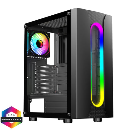 CiT Sauron Mid Tower Black ATX RGB PC Gaming Case CITSAURON