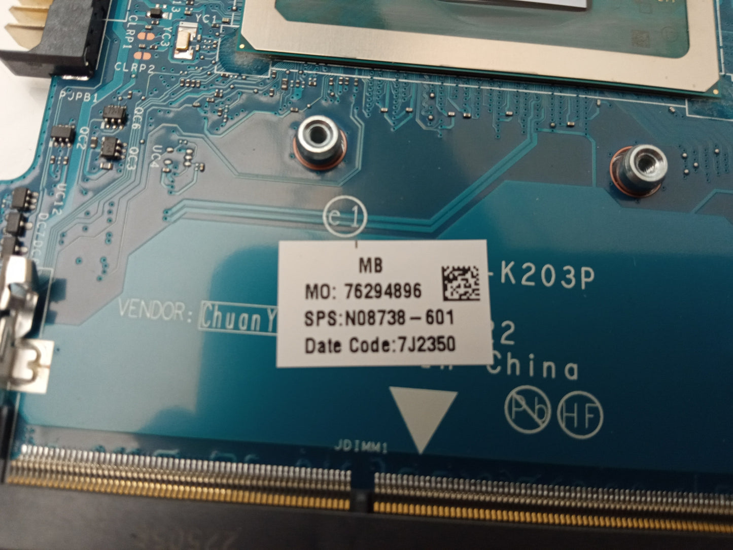 HP 250 G9 Laptop Motherboard i3-1215U CPU DDR4 N08738-601