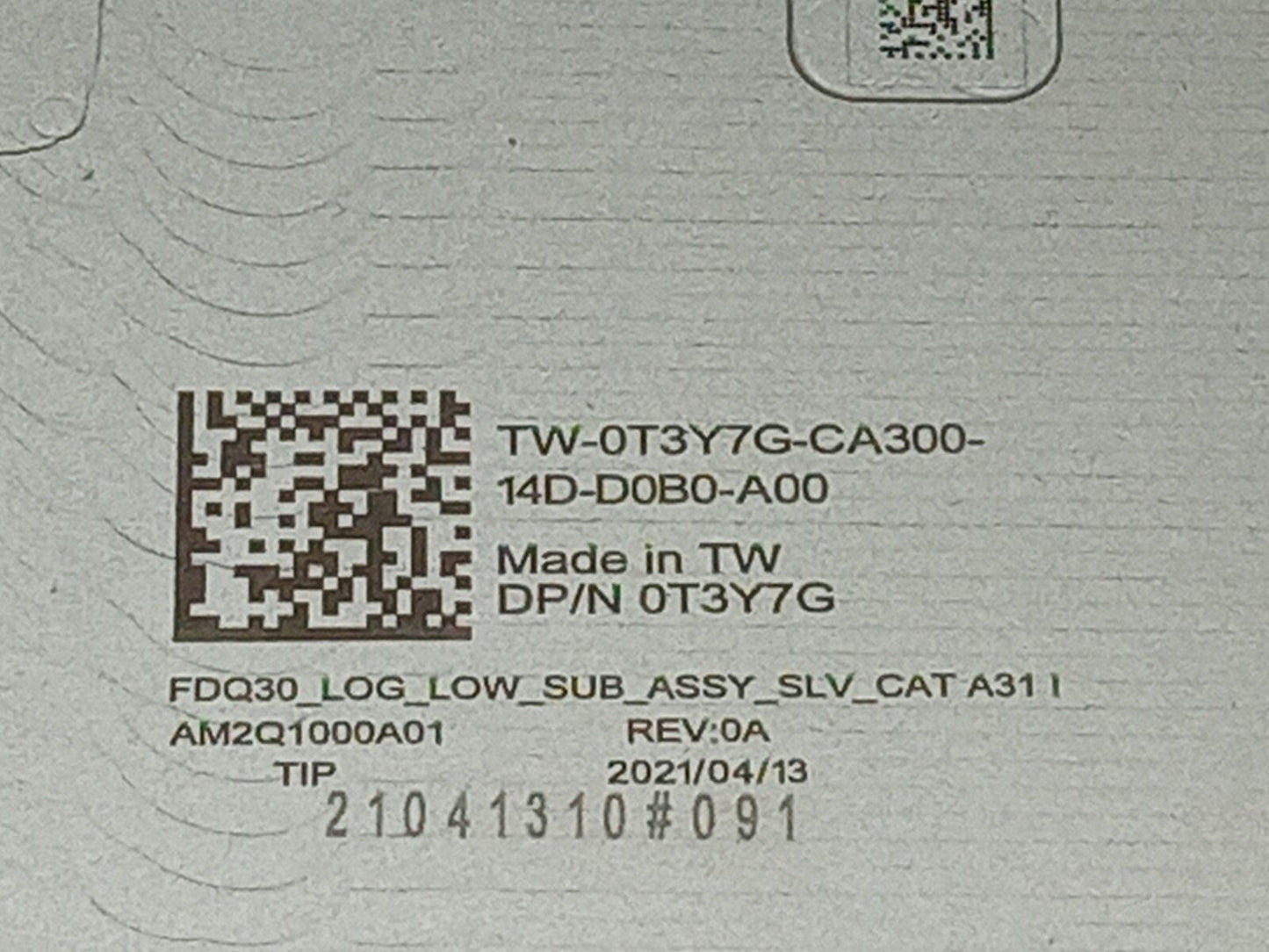 Dell XPS 9300 Laptop Bottom Lid Case Panel 0T3Y7G T3Y7G