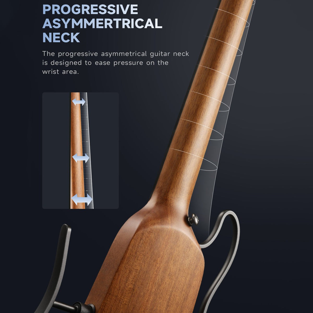 Donner HUSH-X Headless Electric Travel Guitar ~ Natural