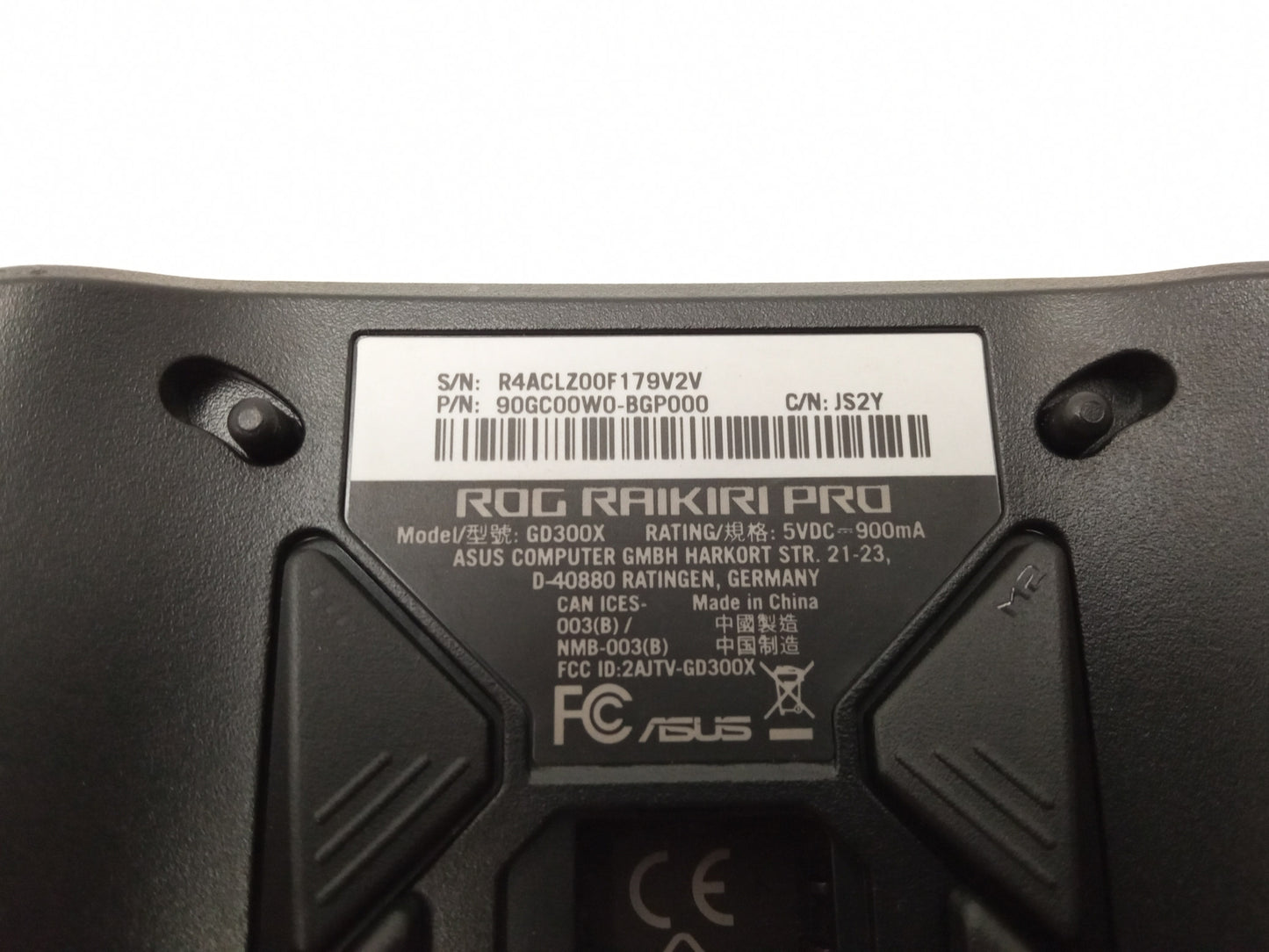 ASUS ROG Raikiri Pro GD300X XBOX PC Controller Black Back Panel