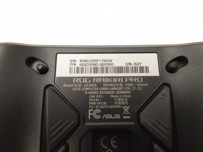 ASUS ROG Raikiri Pro GD300X XBOX PC Controller Black Back Panel