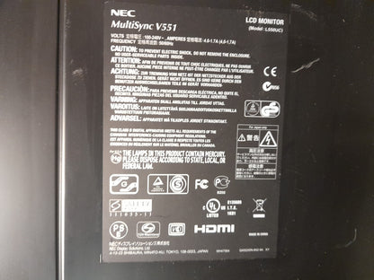 NEC L550UC V551 55" VGA DP HDMI DVI-D 1920x1080 Digital Signage Display