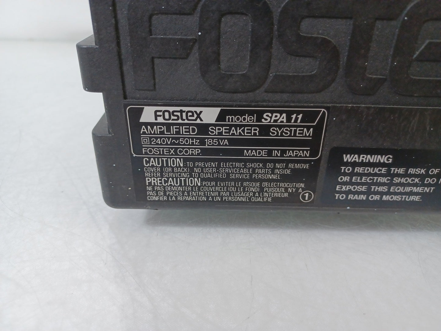Fostex Spa 11 Amplified Speaker System Built-In 100 Watt RMS Amplifier - No Plug