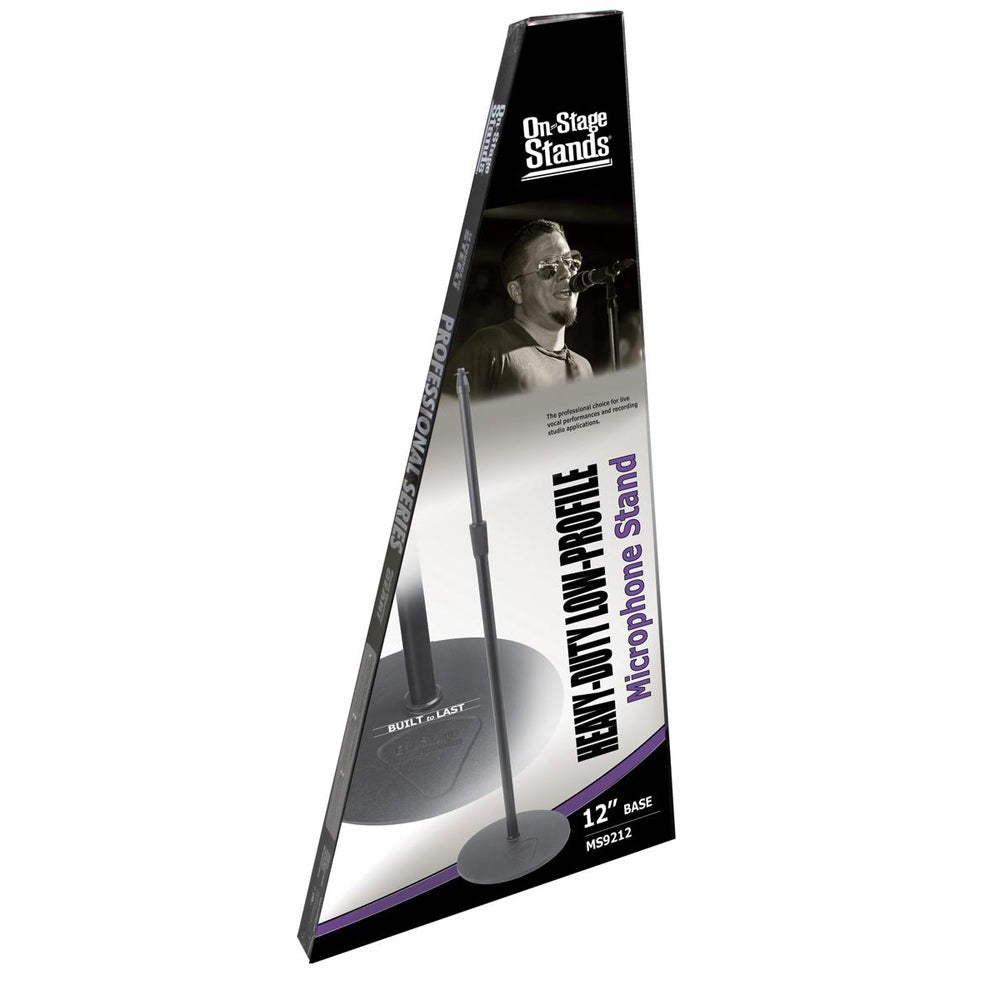 On-Stage MS9212 Heavy Duty Low Profile Mic Stand with 12” Base