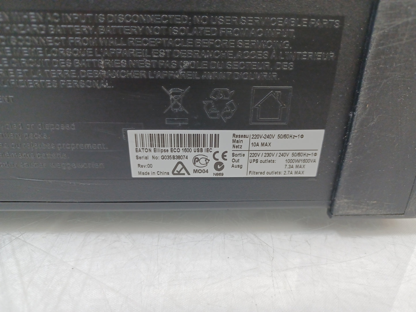 Eaton EL1600USBIEC Ellipse Eco 1600 USB IEC UPS - No Batteries