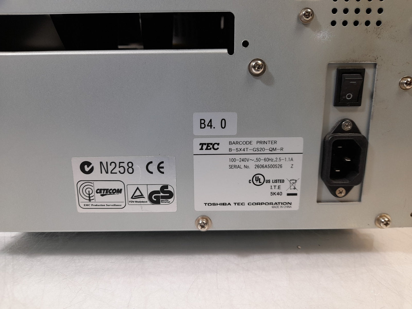 Toshiba TEC B-SX4T Serial Parallel Thermal Label Printer - Faulty Print Head