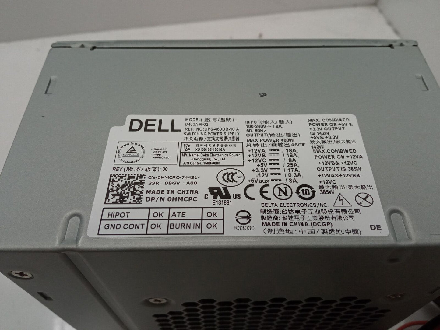 Dell XPS 8910 8920 460W ATX Power Supply Unit 0HMCPC HMCPC