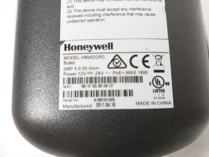 Honeywell Video HBW2GR3 Network Low-Light IR Bullet Camera