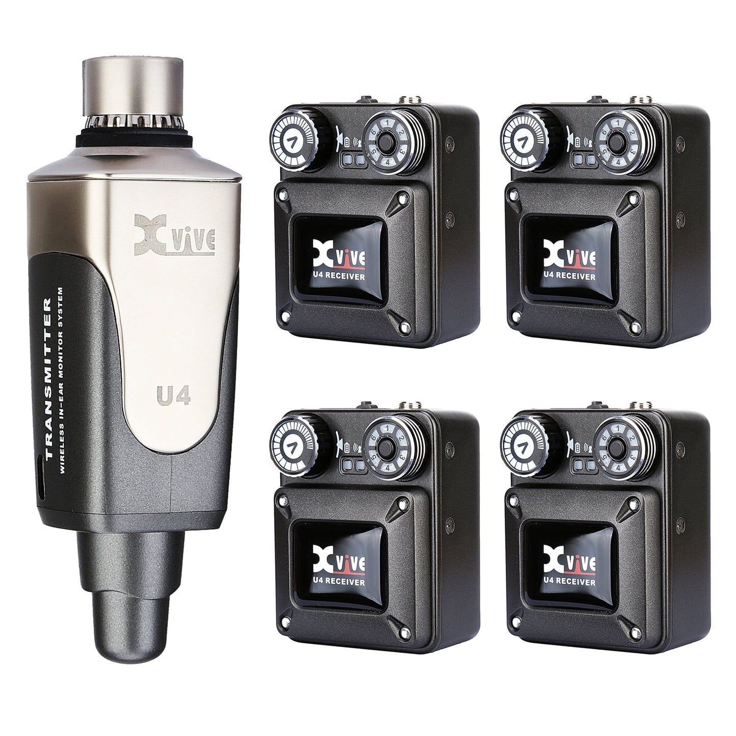 Xvive XU4R4 2.4 GHz In-Ear Monitor Wireless System - With 4 Receivers