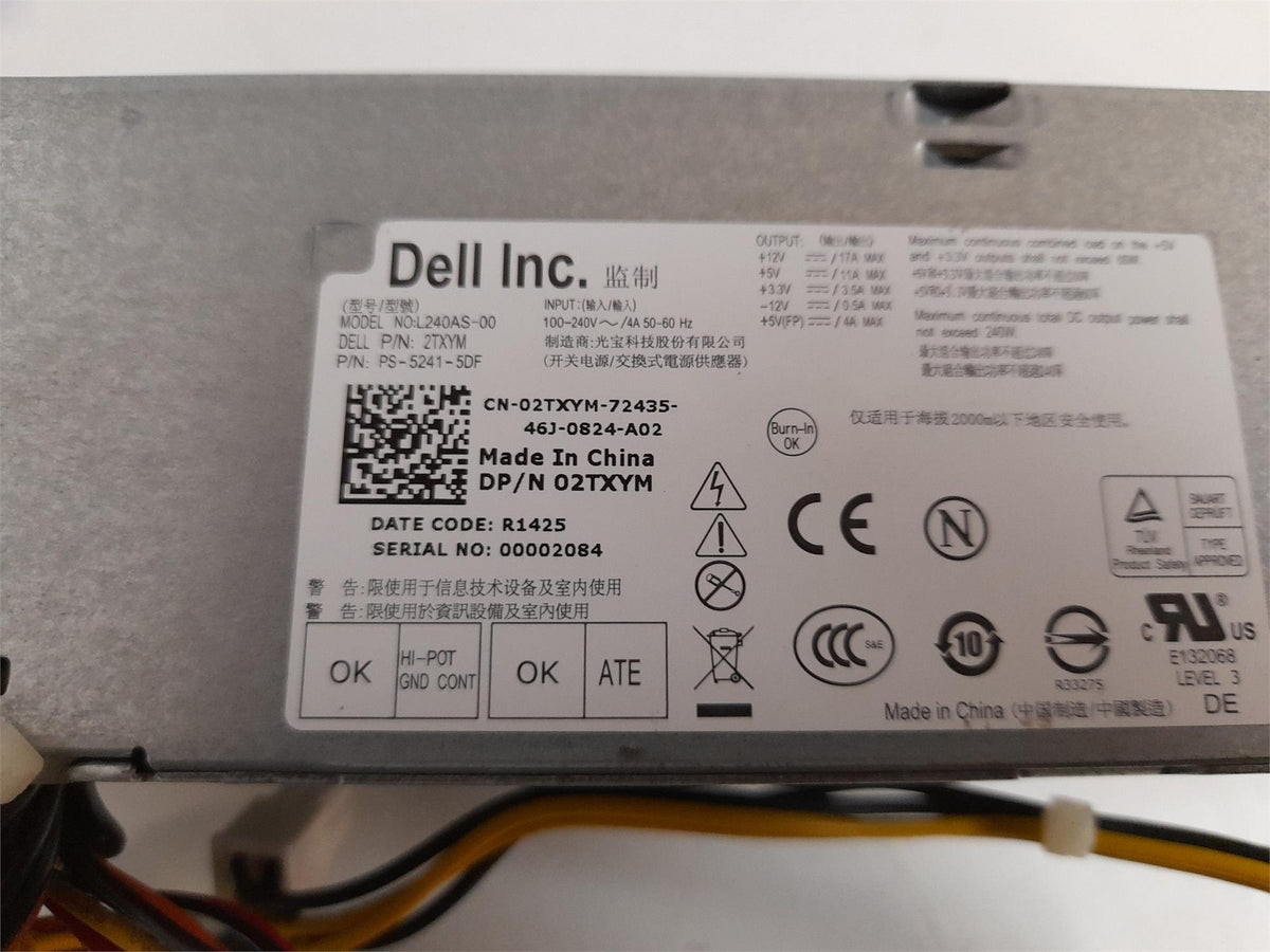 Dell OptiPlex 390 790 960 990 3010 240W PSU Power Supply Unit 02TXYM 2TXYM