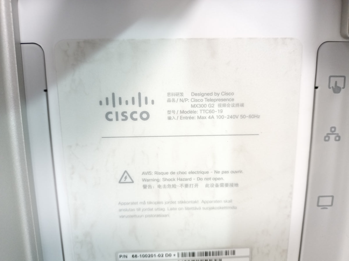 Cisco Telepresence MX300 G2 TTC60-19 55" With Cisco Telepresence Touch 10