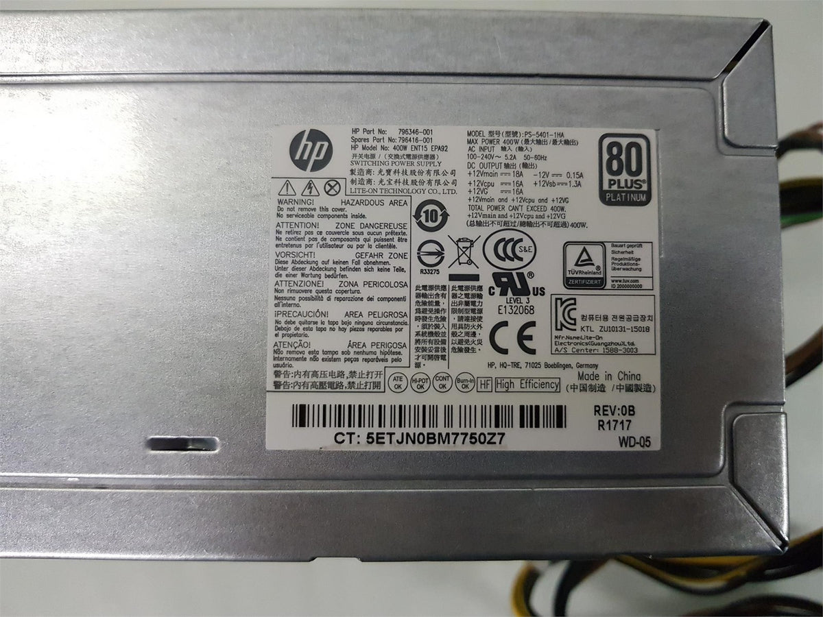 HP Z240 400W Power Supply Unit 796346-001 796416-001