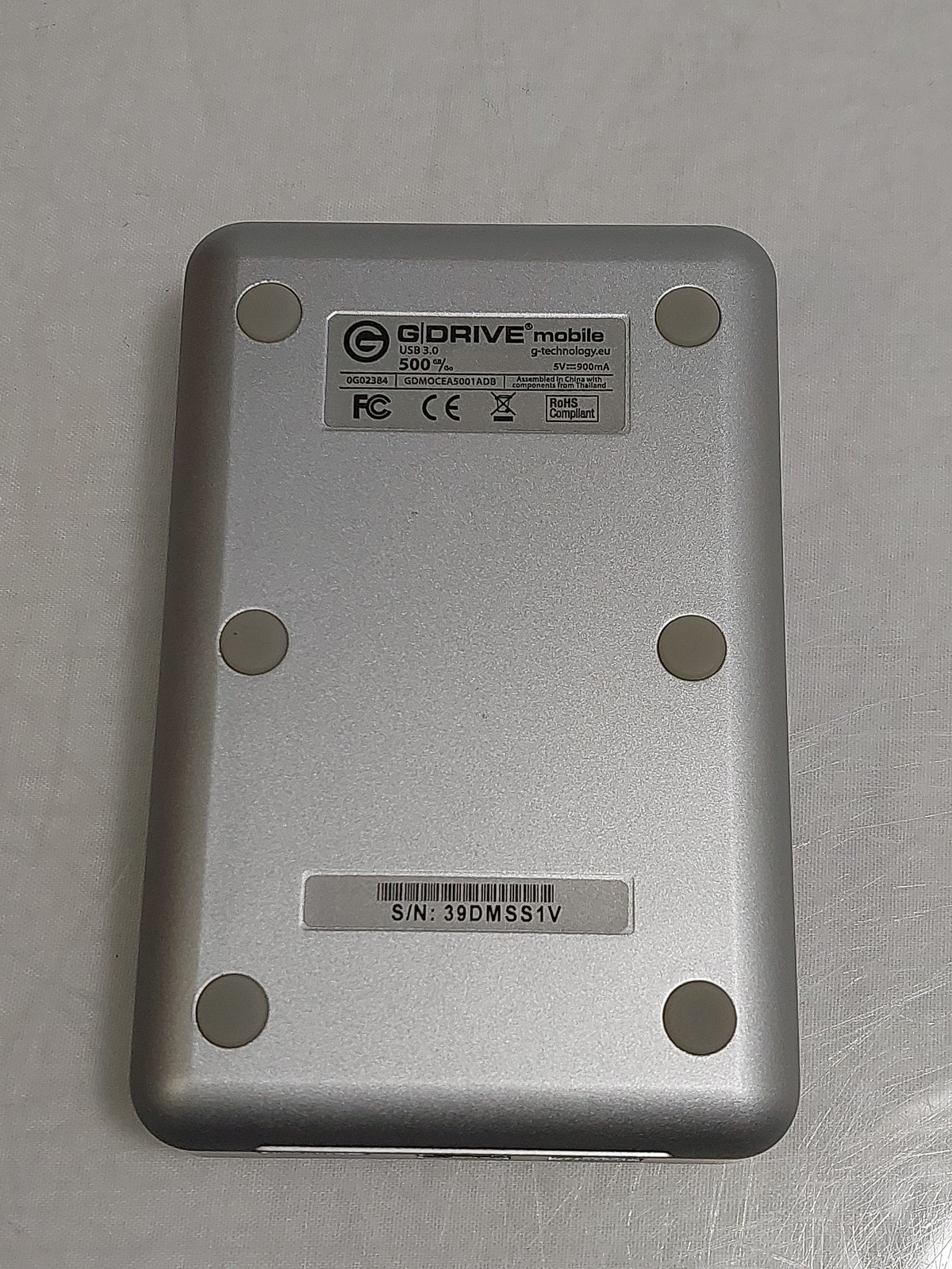 G-Technology G-DRIVE mobile USB 500GB Silver Portable External Hard Drive 0G02384